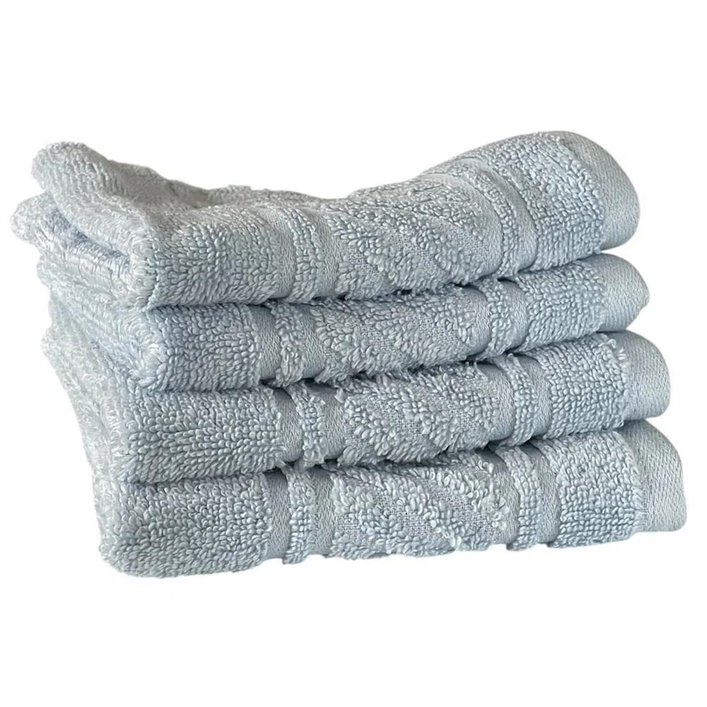 NEW 4 Martha Stewart 13 x 13 Washcloths in Frozen Pond Blue
